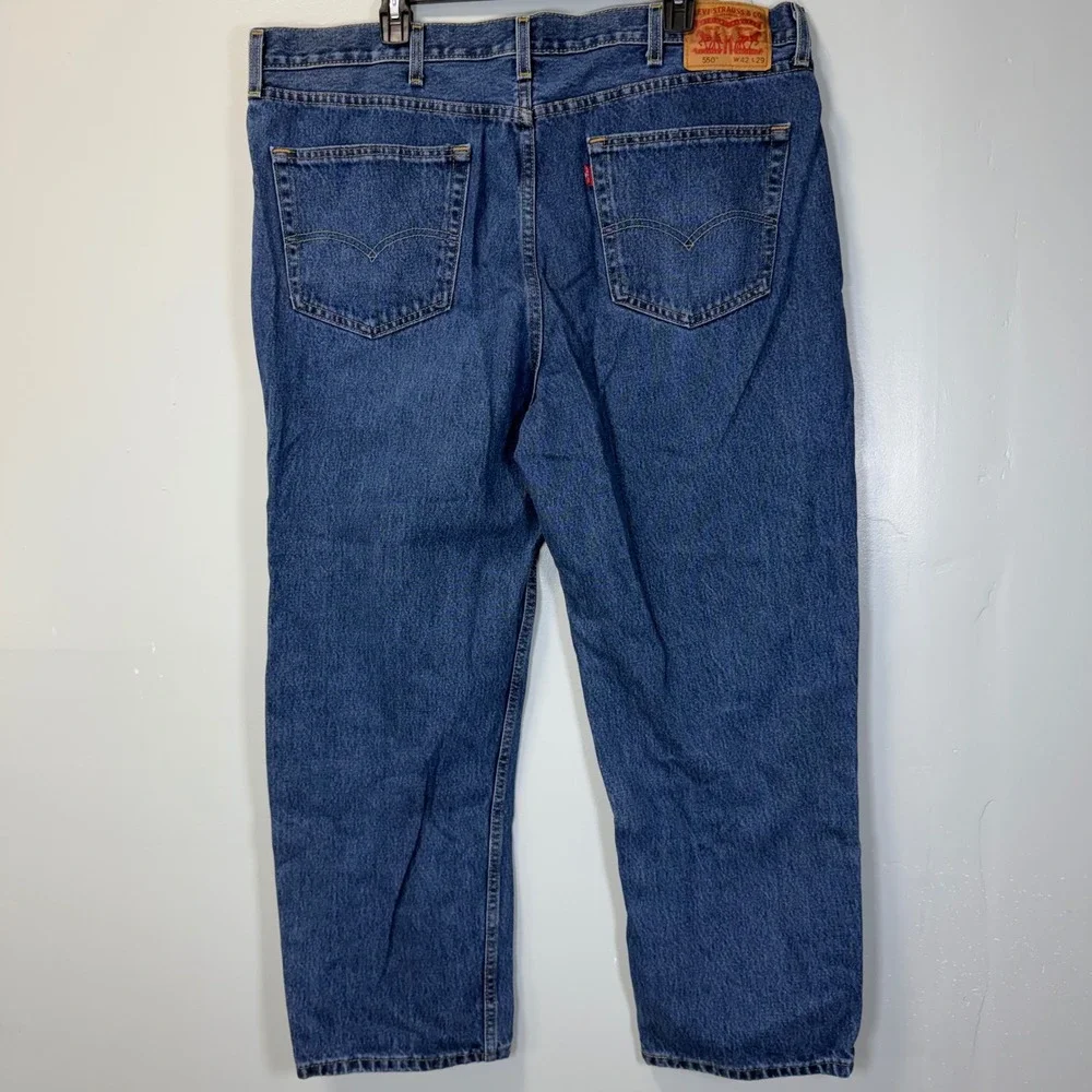 Levis 550 Relaxed Fit Mens Blue Denim Jeans W42‎ L29 Medium Wash Classic